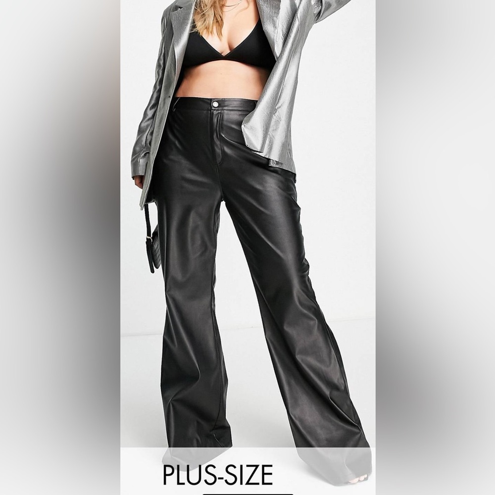 Curve Black Faux Leather Straight Leg Pants (Brand new still in packaging!!)
